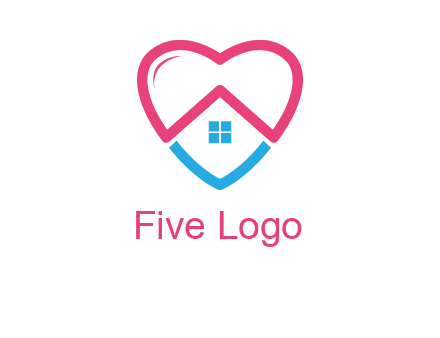 Heart shape with home icon