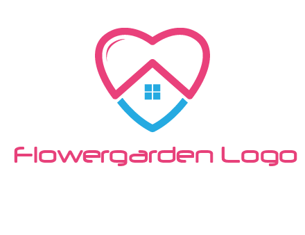 Heart shape with home icon