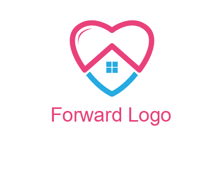 Heart shape with home icon