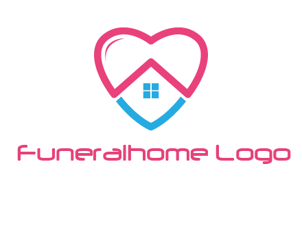 Heart shape with home icon