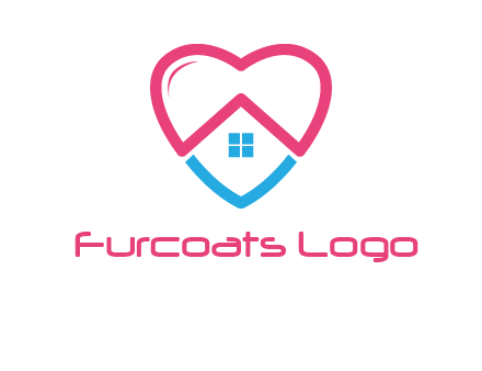 Heart shape with home icon