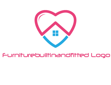 Heart shape with home icon