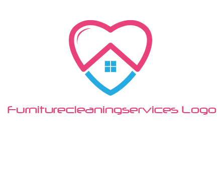 Heart shape with home icon