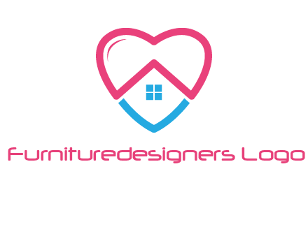 Heart shape with home icon