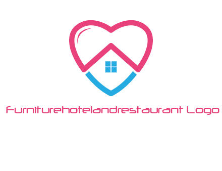 Heart shape with home icon