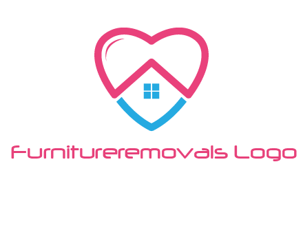 Heart shape with home icon