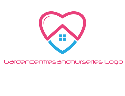 Heart shape with home icon