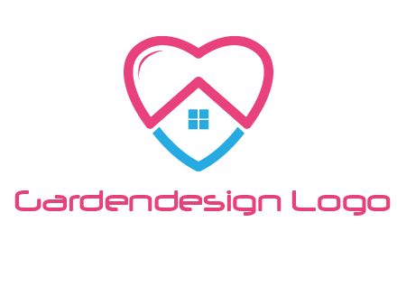 Heart shape with home icon