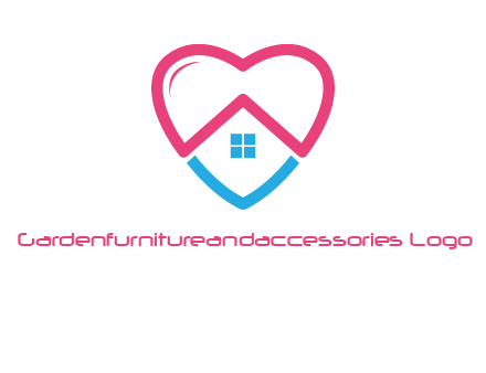 Heart shape with home icon