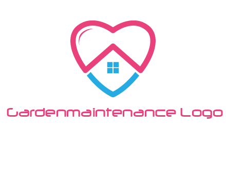 Heart shape with home icon