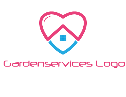 Heart shape with home icon