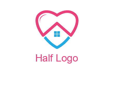 Heart shape with home icon