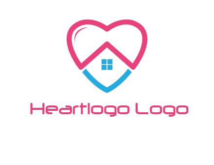Heart shape with home icon