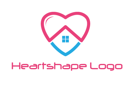Heart shape with home icon
