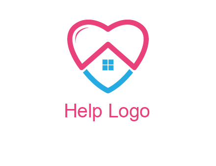 Heart shape with home icon