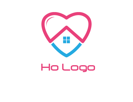 Heart shape with home icon