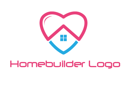 Heart shape with home icon