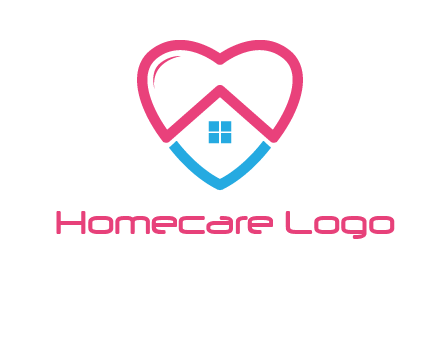 Heart shape with home icon