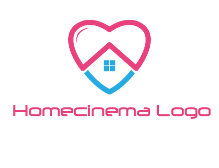 Heart shape with home icon