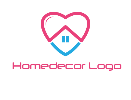 Heart shape with home icon