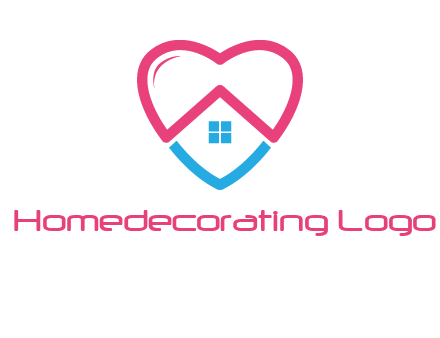 Heart shape with home icon