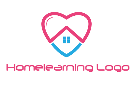 Heart shape with home icon