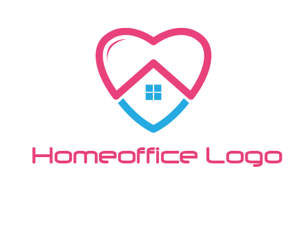 Heart shape with home icon