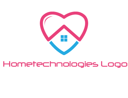 Heart shape with home icon