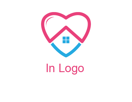 Heart shape with home icon