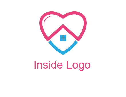 Heart shape with home icon