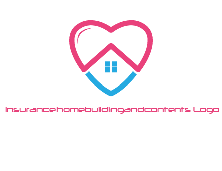 Heart shape with home icon