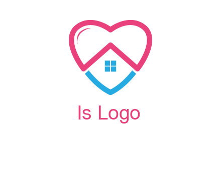 Heart shape with home icon