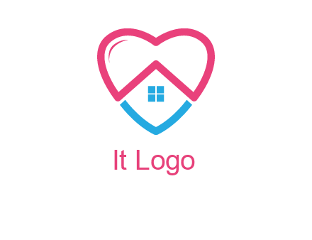 Heart shape with home icon