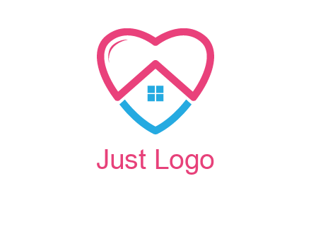 Heart shape with home icon