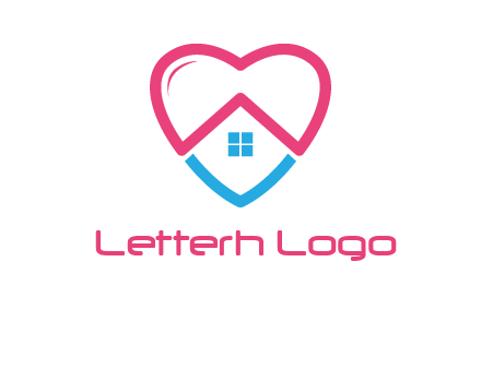Heart shape with home icon