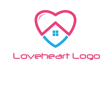 Heart shape with home icon