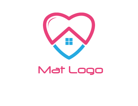 Heart shape with home icon