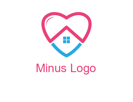 Heart shape with home icon