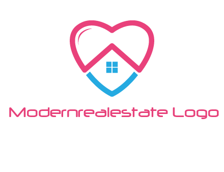 Heart shape with home icon