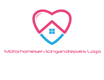 Heart shape with home icon