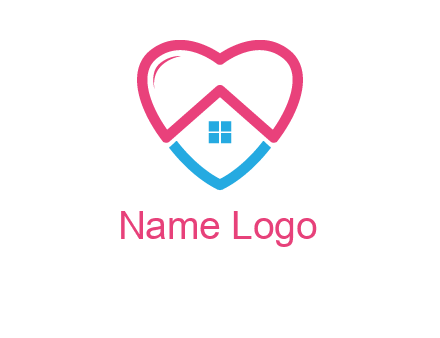 Heart shape with home icon