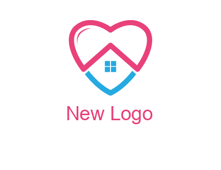 Heart shape with home icon