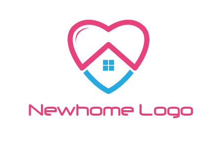 Heart shape with home icon
