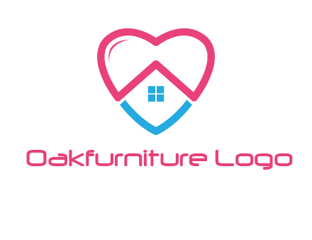 Heart shape with home icon