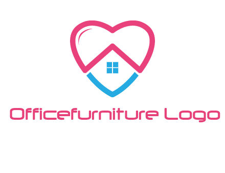 Heart shape with home icon
