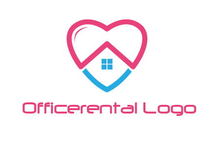 Heart shape with home icon