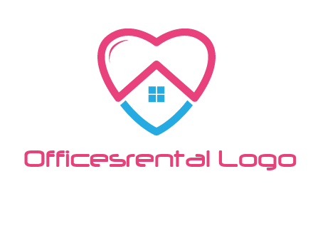 Heart shape with home icon