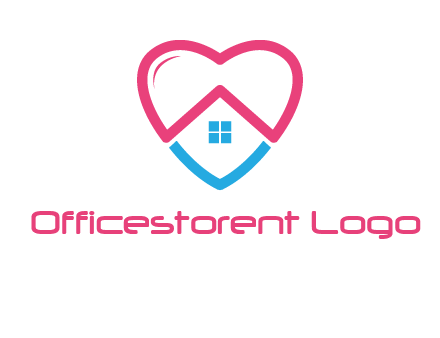 Heart shape with home icon