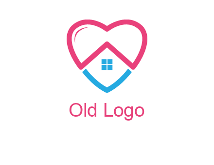 Heart shape with home icon