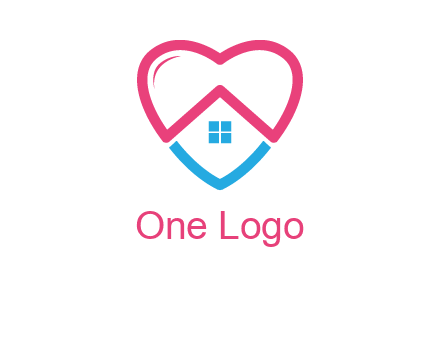 Heart shape with home icon